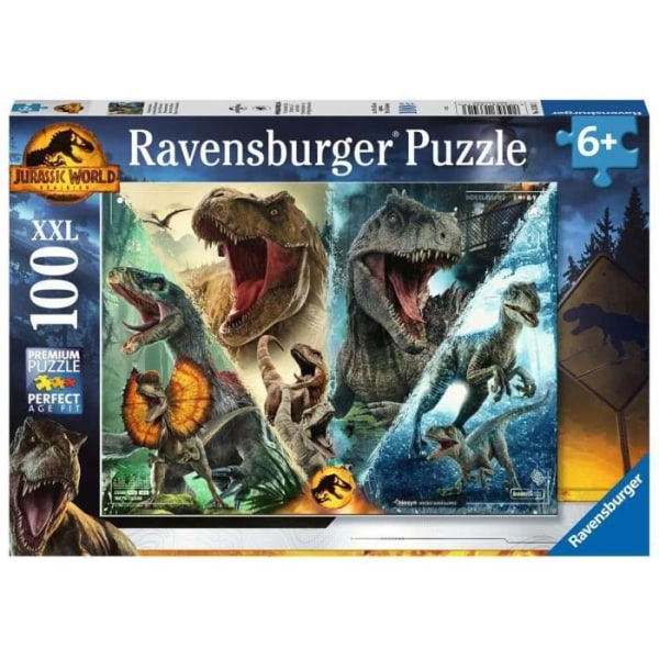 Ravensburger Pussel - Dino Jurassic World 3 - 100 st XXL - Djur - Barn - 6 år