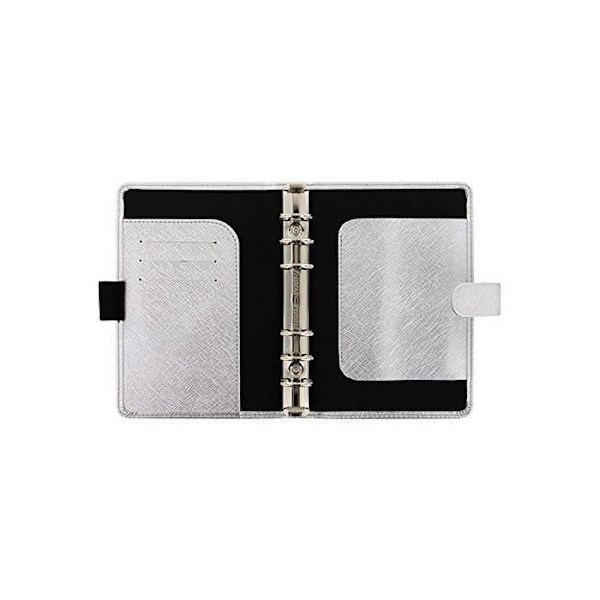 Saffiano Metallic arrangörsdagbok Personligt format silverfärg