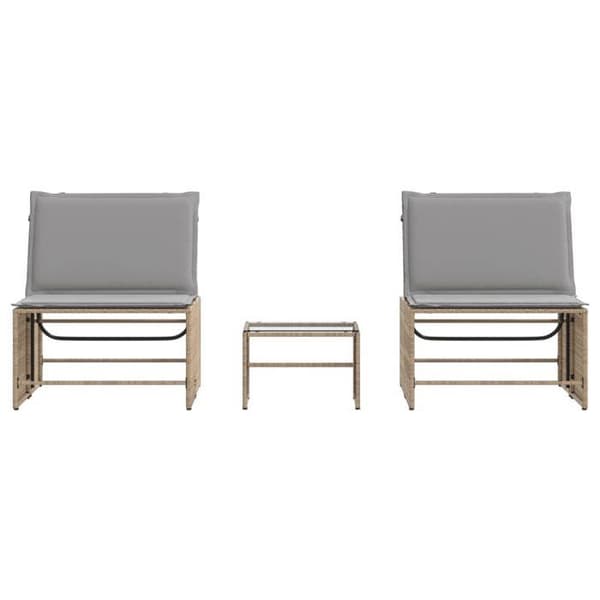 vidaXL Set med 2 Modulerbara Solstolar med Bord, Solbädd, Terrassstol, Trädgårdsstol för Utomhusbruk, 368425