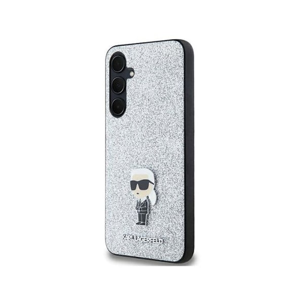 Mobilskal - Karl Lagerfeld - Galaxy A35 5G - Silver - Glittrande paljetter - Ikonik Logotyp Pengar