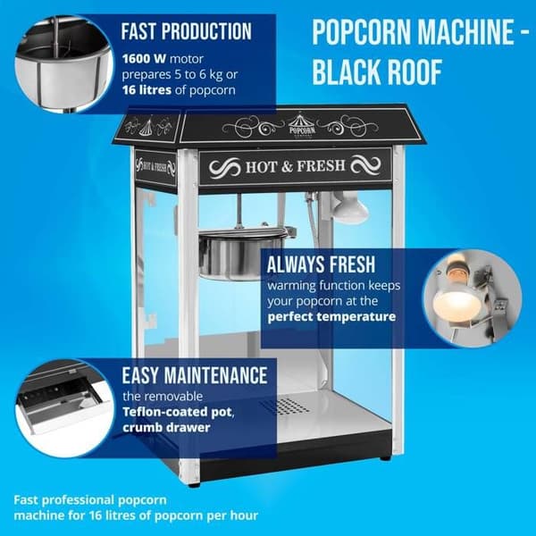 Popcornmaskin RCPS-16.2 Svart