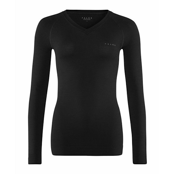T-shirt med lång ärm - Falke - Wool-Tech Light - Merinoull - Bekväm - Svart svart XS