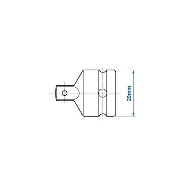 1-2" till 3-4" slagförstärkaradapter med kula D. 29 mm