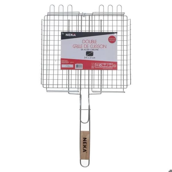 Rektangulär grillgaller korg 34x31cm - Neka Grå