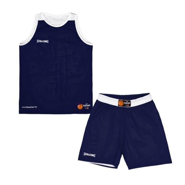 Spalding Double Face barntröja och shortsset - marin/vit - M Marinblå/vit 12 år