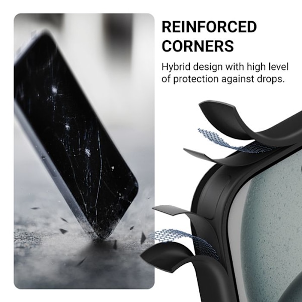 Coque med MagSafe för iPhone 16 - svart - Crong Hybrid Frost MAG Cover svart