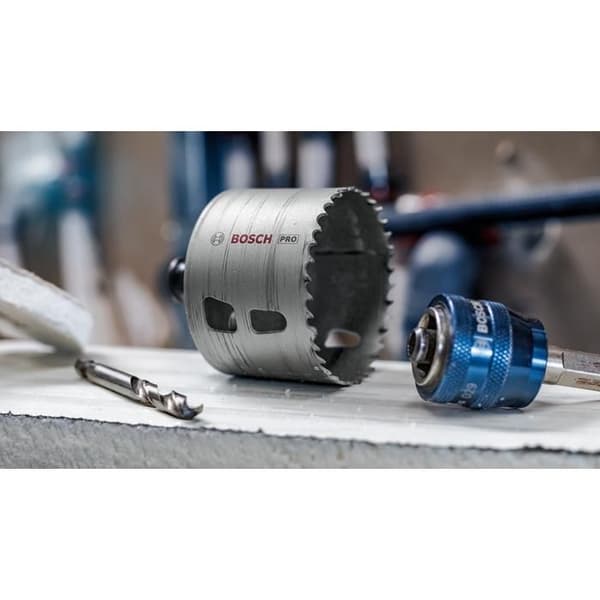 Adaptatorsats och hålsåg - BOSCH - PC Plus - 51 mm - Multi-material - Effektivitet