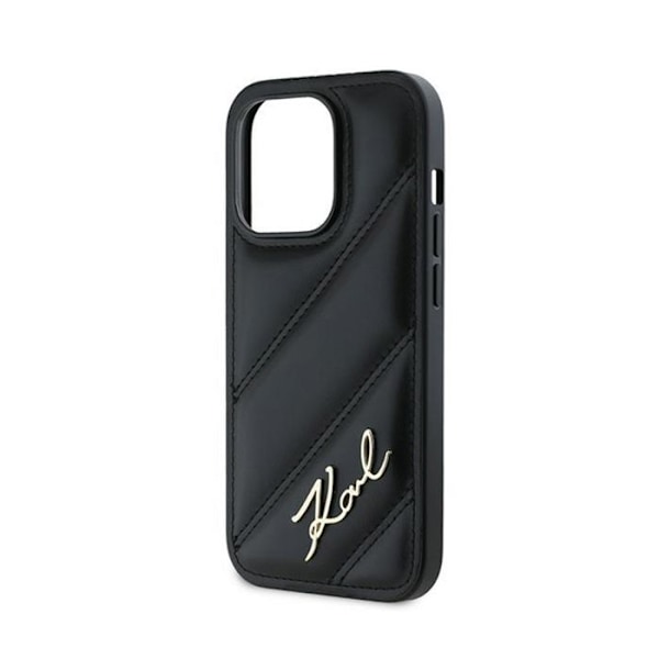 Mobilskal - Karl Lagerfeld - iPhone 14 Pro Max - Svart - Ekologiskt läder - Vadderad Svart