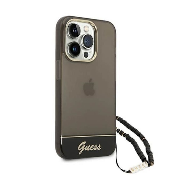 Guess Translucent Pearl Strap - Fodral för iPhone 14 Pro Max (svart) - 3666339064198