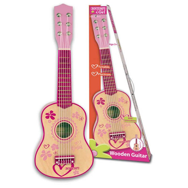 Bontempi 6-strängad trägitarr för barn Rosa 55cm Rosa