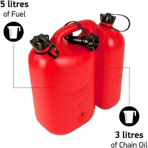 5 l och 3 l dubbel bensin/oljedunk