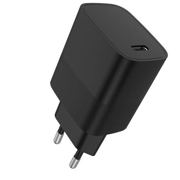 WE 1-ports USB-C-nätladdare - 5V/3A, 9V/2,22A, 12V/1,67A, 20W - Strömförsörjning - Ministorlek - Svart Svart
