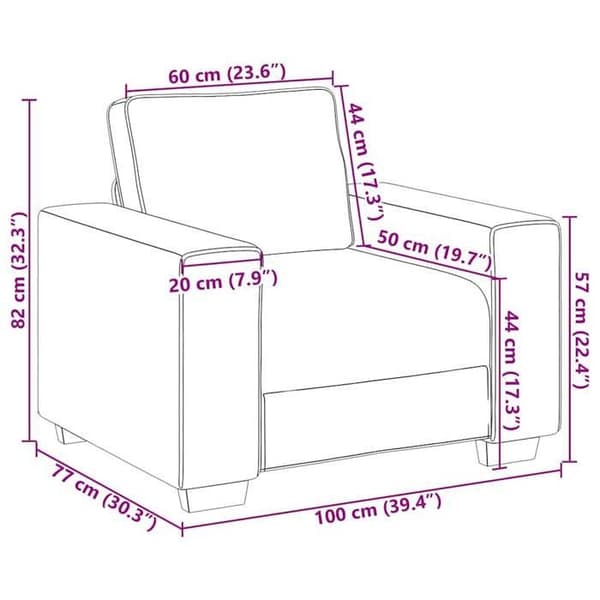 vidaXL Mörkgrå fåtölj 100x77x82 cm sammet 4105248