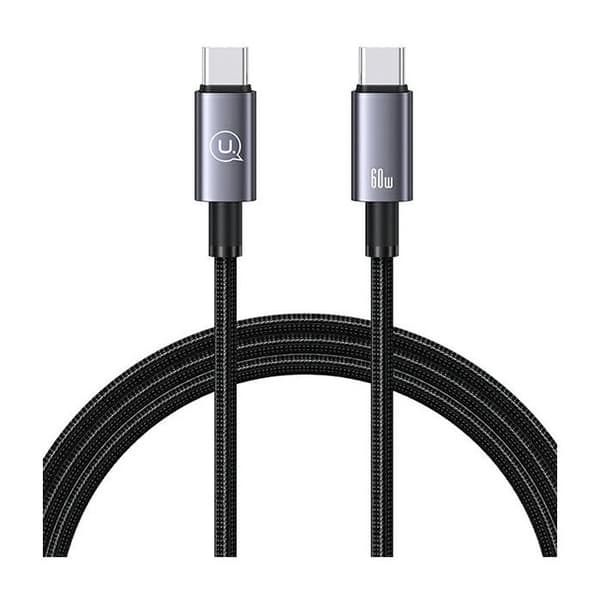 USB-C till USB-C-kabel USAMS 1,2 m, snabbladdning, stål