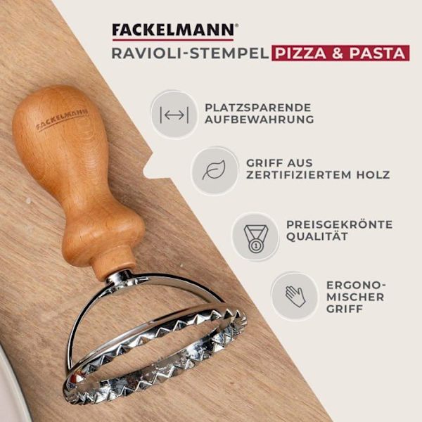 Tillbehör till Fackelmann pastamaskin - 31115 - Ravioliskärare, funktionsdel: zinklegering