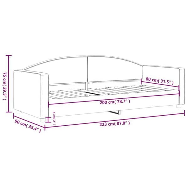 vidaXL Lätt grå sängsoffa 80x200 cm tyg 354106