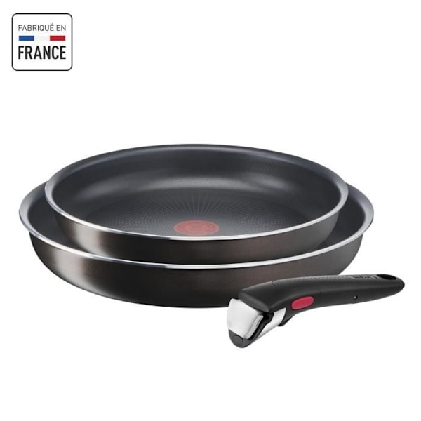 TEFAL Ingenio Easy Plus, Stekpannor 24/28 cm, non-stick beläggning, passar alla värmekällor utom induktion, diskmaskinskompatibel, L1509202 Mörkbrun