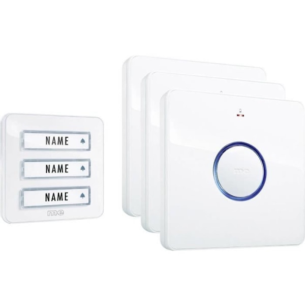 Komplett set för trådlös dörrklocka m-e modern-electronics 41097 200 m vit Vit