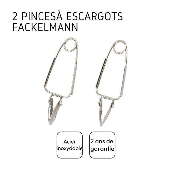 Snigelplockare - Fackelmann - 2-pack - Rostfritt stål - 15 x 6 cm - Ej diskmaskinssäker Rostfritt stål