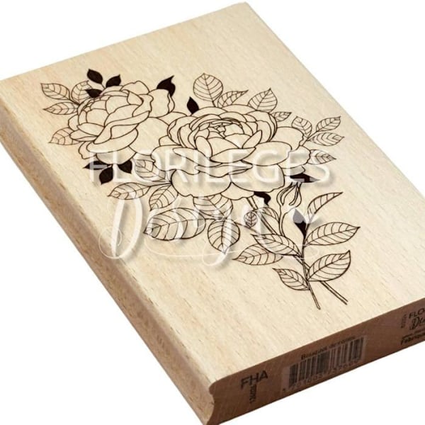 Cire att försegla - sigill att försegla Florilèges design - FHA124026 - Trästämpel, Mått: 10 x 15 cm