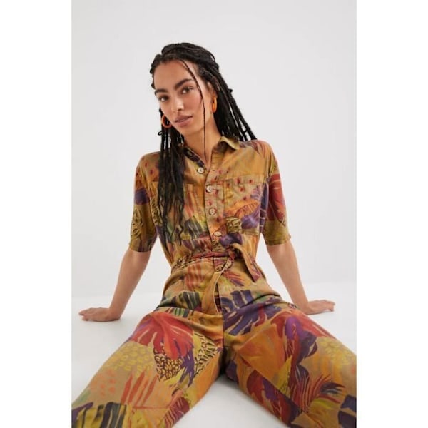 Desigual Lara jumpsuit för kvinnor - orange - S Orange S