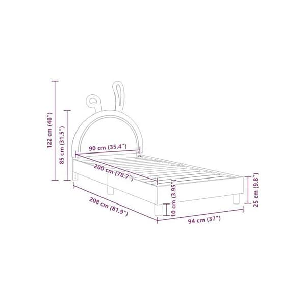 Barnsängram - vidaXL - 90x200 cm - Vit - Ingenjörsträ - PU - Förvaringsfickor Vit