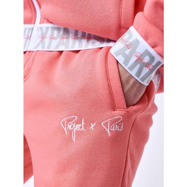 Joggingbyxor med logotypad elastisk midja Rosa S