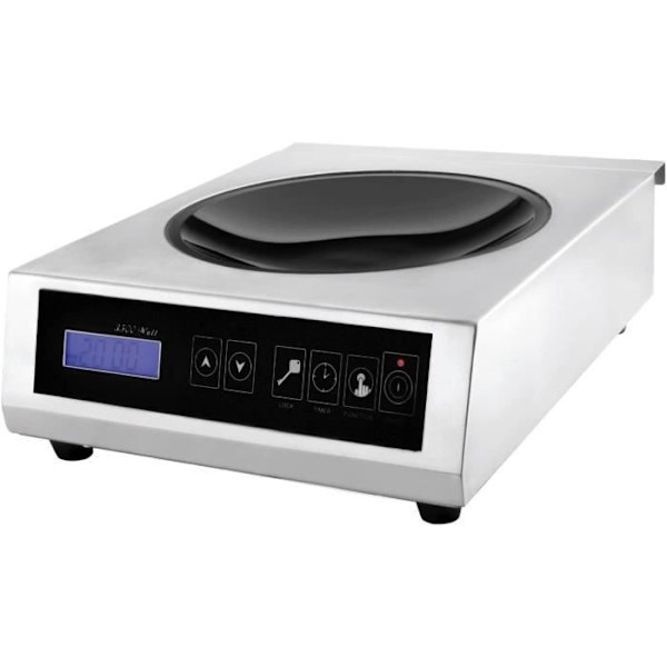 Lacor Professional Wok Induction 3500W, 5,3 ton, metall, rostfritt stål och svart