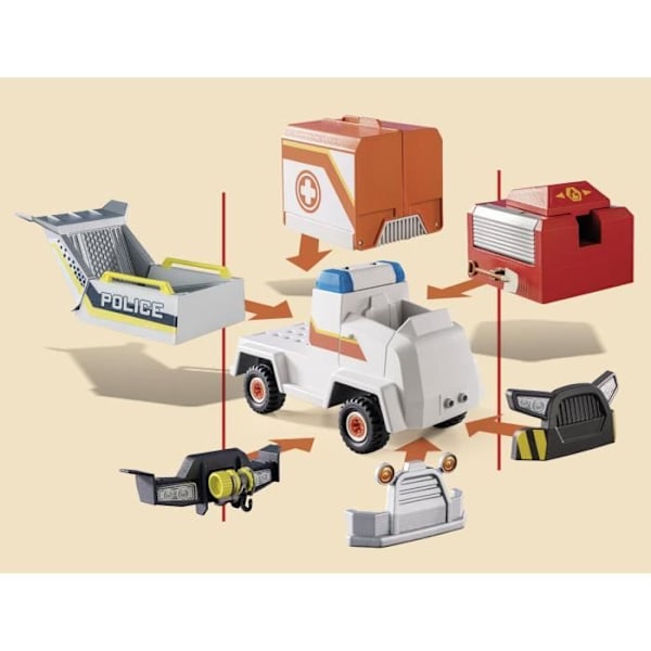 PLAYMOBIL - 70916 - DUCK ON CALL - Utryckningsfordon - Flerfärgad - Blandat - 31 stycken Flerfärgad