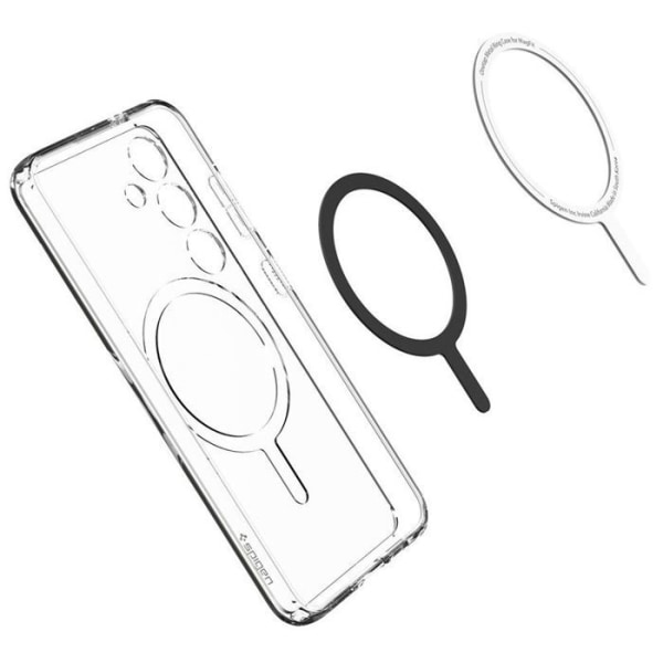 Telefonfodral - telefonbumper Spigen Crystal Hybrid OneTap Ring MagSafe - fodral för Samsung Galaxy S24 (Vit)