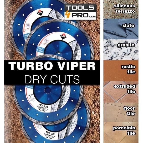 Diamantklinga - RUBI - VAT TURBO Viper - 115 mm - Torrkapning - Hårda material