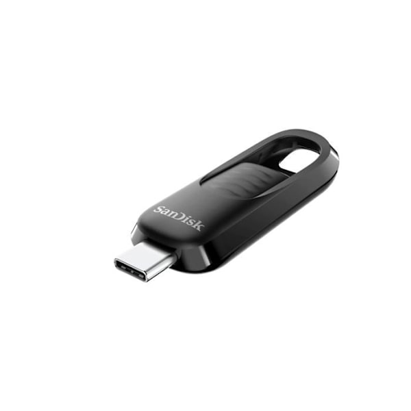 USB-minne - SANDISK - Ultra Slider - 256 Go - USB 3.0 - Typ-C - Kompatibel med PC/tablett/smartphone Svart