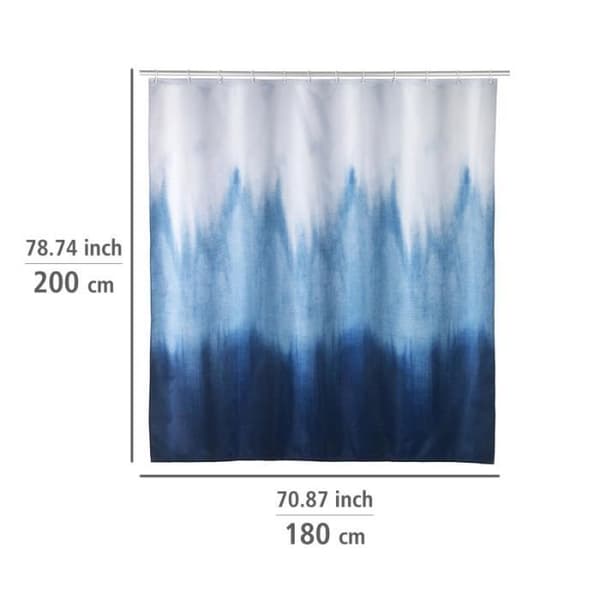 Duschdraperi - WENKO - Alara - 100% återvunnen polyester - 180 x 200 cm - Blå Blå