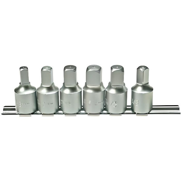 Set med avloppsnycklar 12,5 mm (1/2") hontryck 6 stycken