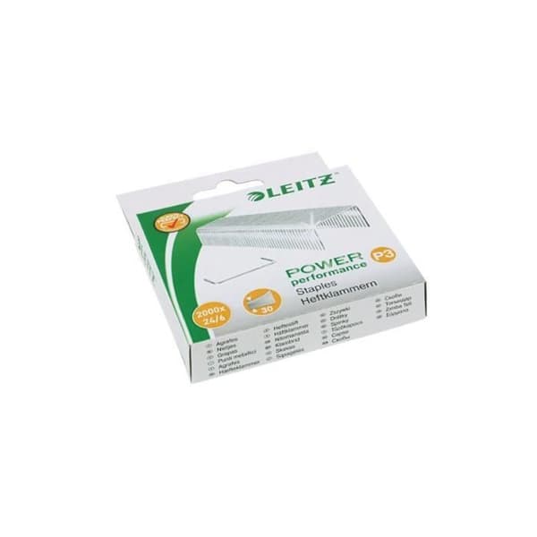 Agrafes - LEITZ - 24/6 Power Performance P3 - Förpackning med 2000 stycken - Silver - Blandad