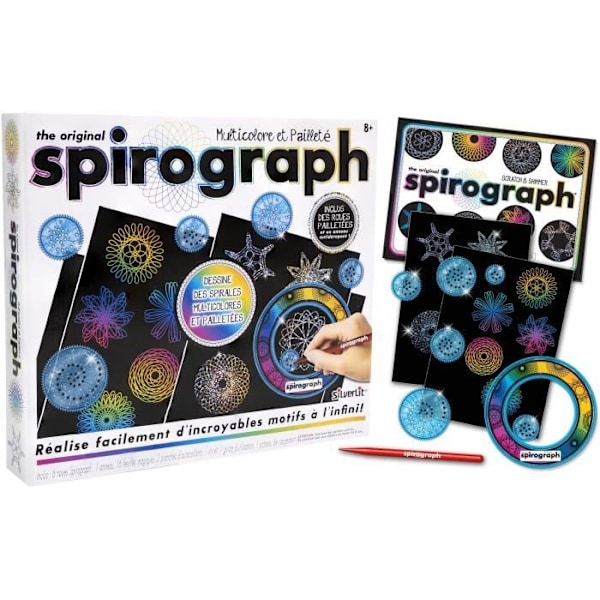 Mångfärgad och glittrig - SPIROGRAF Flerfärgad