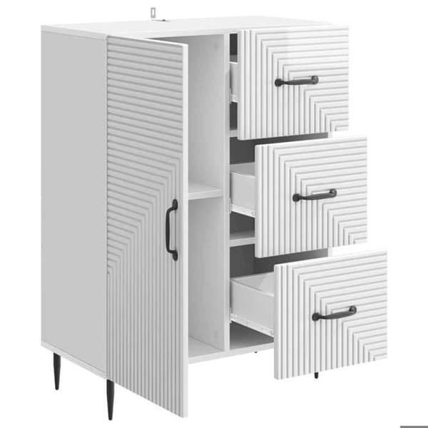 vidaXL Buffé Vit glänsande 66 x 34,5 x 89,5 cm Ingenjörsträ 894859