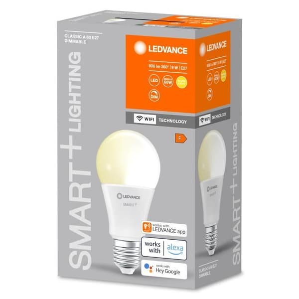 LED-lampa - LEDVANCE - SMART+ WIFI - 9W - 806lm - E27 bas Vit