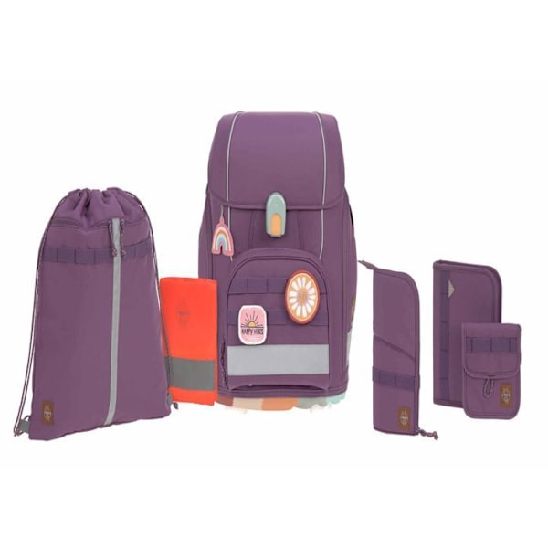 Skolryggsäck - Lässig - Skolset Boxy Unique 161285 - Lila - 100% polyester - Grundskola lila