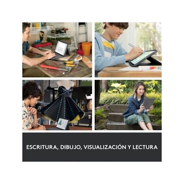 Hus till iPad + Tangentbord - Logitech - Rugged Folio - Spanska Qwerty - Sprutsäker - Bluetooth Grafitgrå