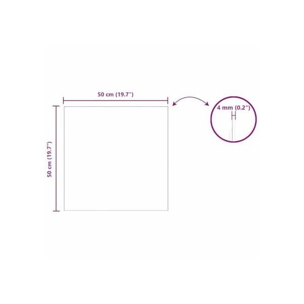 Modernt väggspegel - vidaXL - Härdat glas - 50x50 cm - Utan ram - EVA-skum - Inomhusbruk - Lättskött