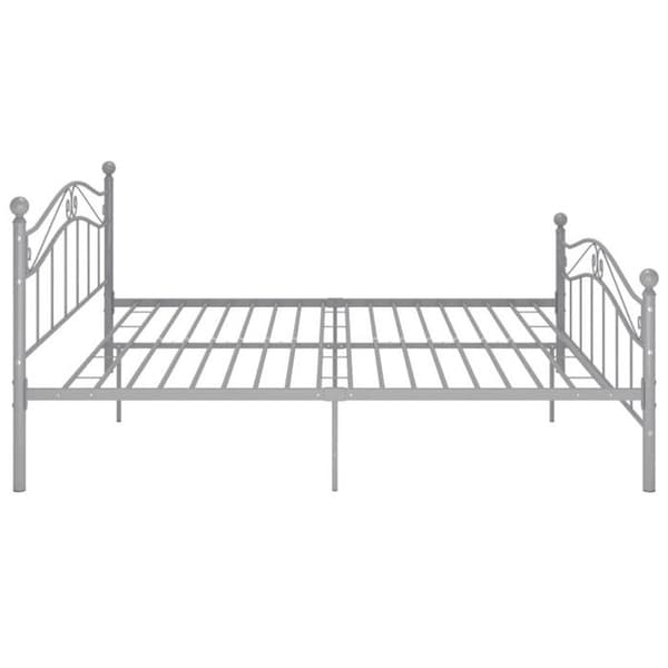 vidaXL Sängram Grå Metall 200x200 cm 325008 Grå