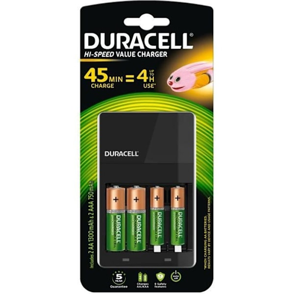 Duracell batteriladdare 4H laddare för 4 AA/AAA batterier