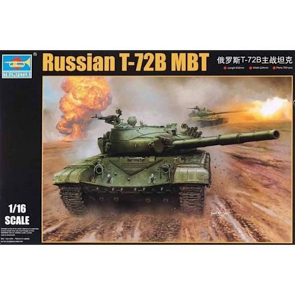 TRUMPETER - Modell av Rysk T-72b MBT Trumpeter 00924 1/16 Skaala Modell av Stridsvagn Promo - Ref: 7103