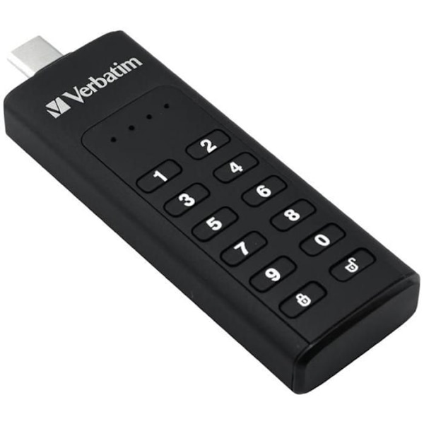 USB-nyckel - VERBATIM - Keypad Secure 49428 - 64 GB - USB 3.0 - 256-bitars AES-kryptering Svart