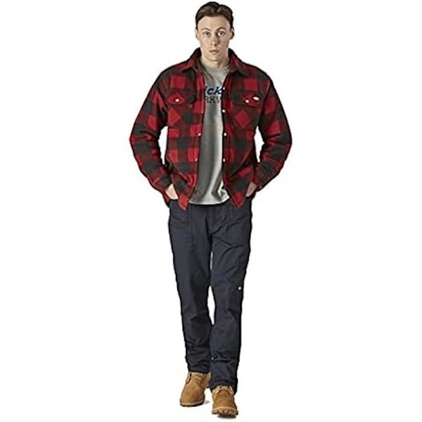Chemise Portland - DICKIES - Utomhuskläder - Flanell - 4 Fickor - Varm Fyllning Röd M