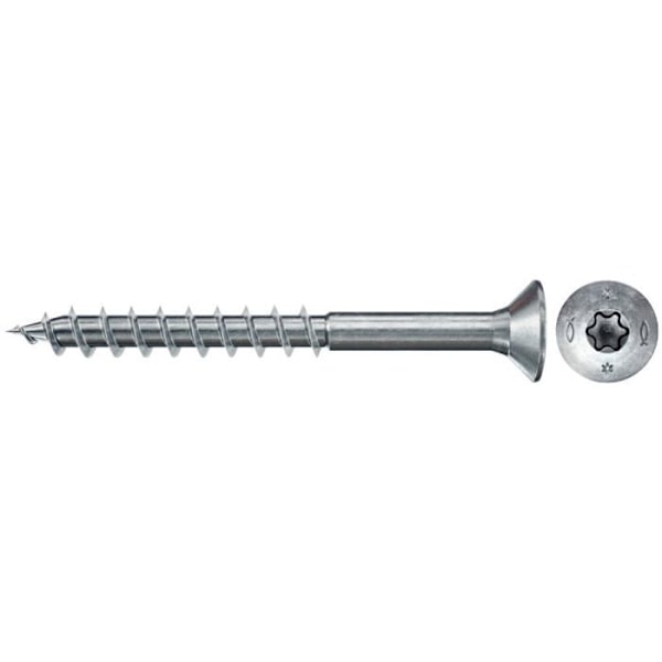 Förpackning med 200 träskruvar PowerFast II FPF II CTP med försänkt huvud FISCHER TX-impakt - vit förzinkad - delvis gängad - Ø 3,5 x 40mm