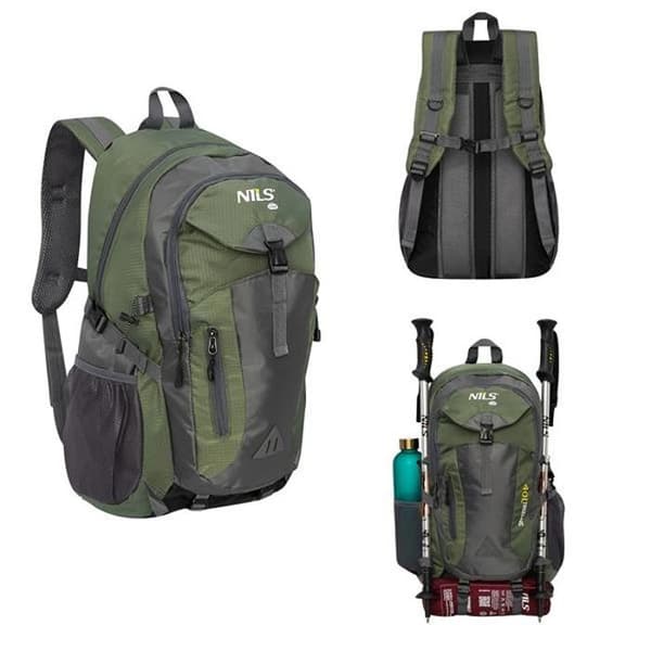 Ryggsäck för vandring - NILS CAMP - Treeline 40L - Mörkgrön - Polyester - Sprutsäker Mörkgrön