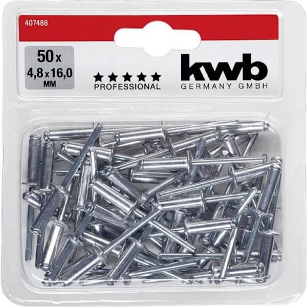Blindnit - KWB - 407486 - Aluminium - Ø 4,8 mm - Längd 16 mm - 50 st.