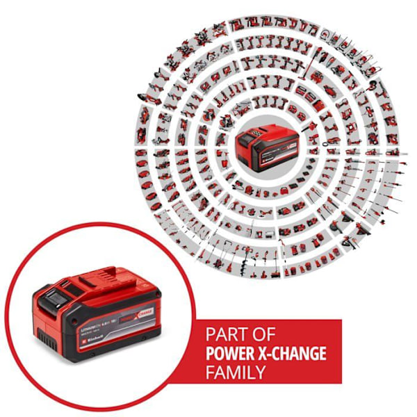 Einhell Batteri 6,0 Ah Power X-Change PLUS (Lithium-Ion, 18 V, 4-6 Ah Multi-Ah, för alla Einhell Power X-Change-enheter)